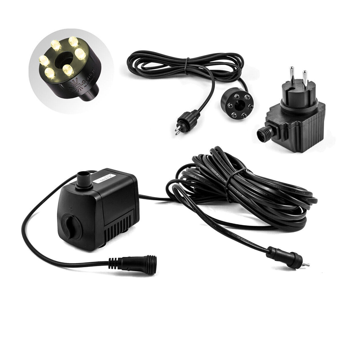 Clgarden Springbrunnenpumpe Sp1 Mit Led Ring Warmweiß Beleuchtung Gartenbrunnen