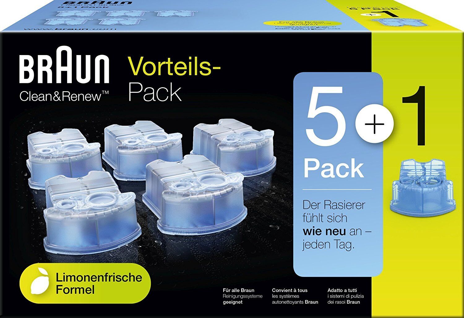 Braun Ccr 5 + 1 Reinigungskartusche (6Er Pack) Zu Braun Rasierer Series 9