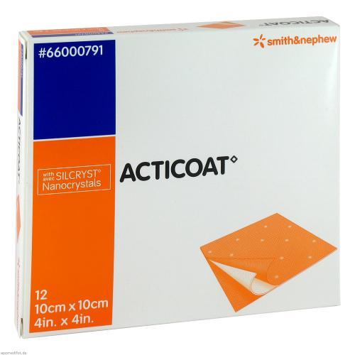 Acticoat 10X10 Cm Antimikrobielle Wundauflage 12 St
