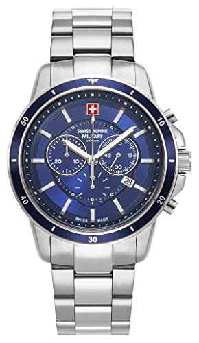 Swiss Alpine Military Herren Uhr Chronograph Analog Quarz 7089.9135Sam Edelstahl