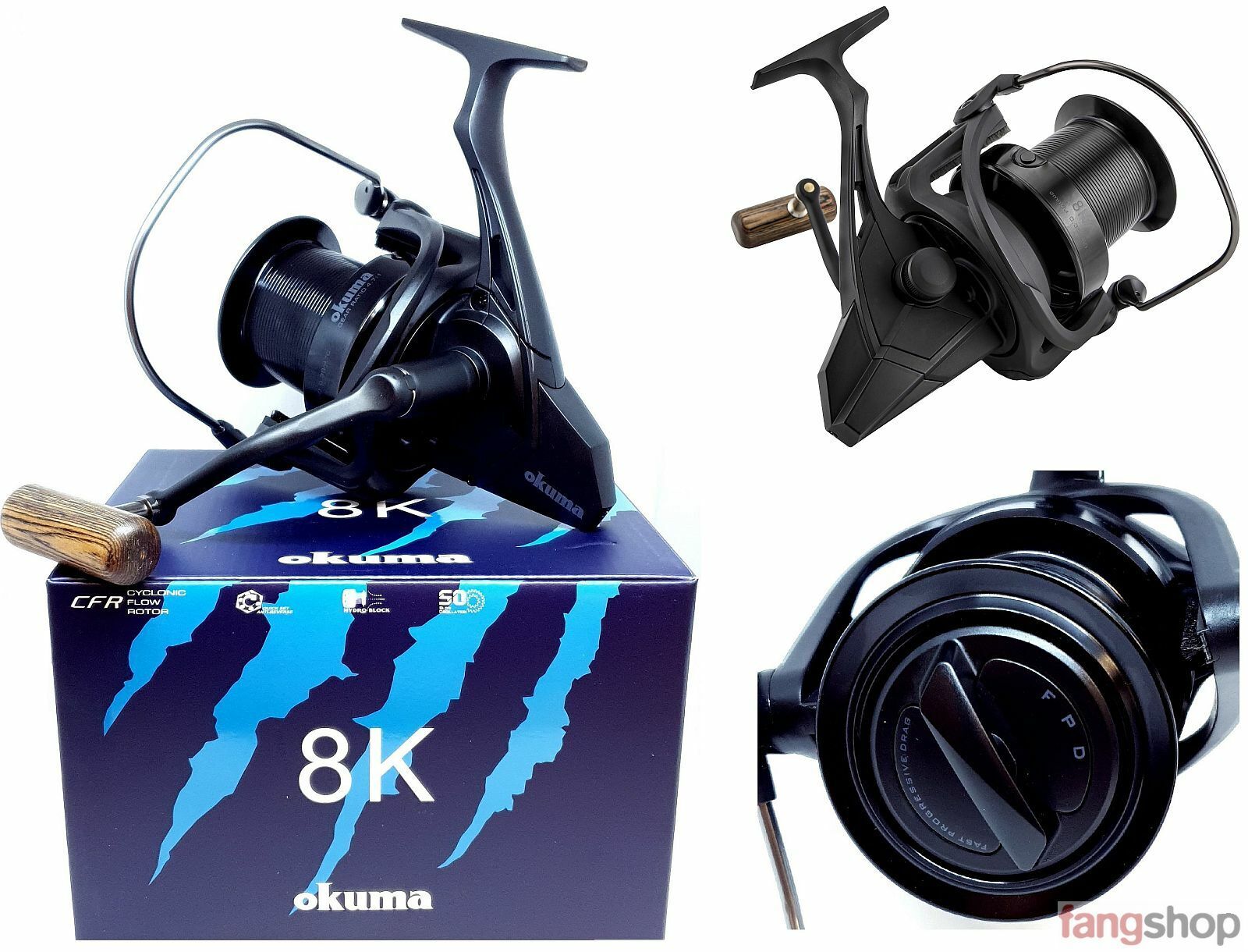 Okuma 8K Spezial Karpfen Wallerrolle 5+1 Kugellager Weitwurfspule Angelrolle