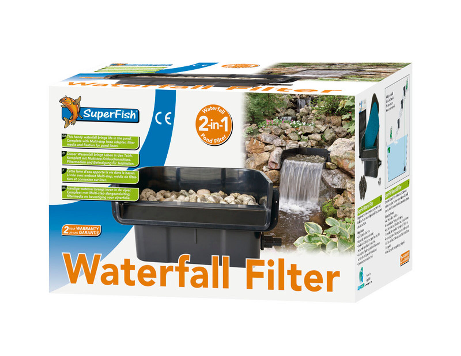 Superfish Wasserfall Filter 2 In 1 Wasserfall Und Teichfilter Inkl. Filtermedien
