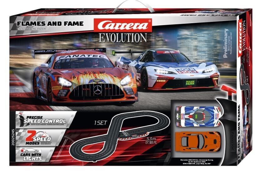 Carrera 20025245, Flames And Fame, Evolution, 1:32, Licht, Neu&Ovp, Autorennbahn