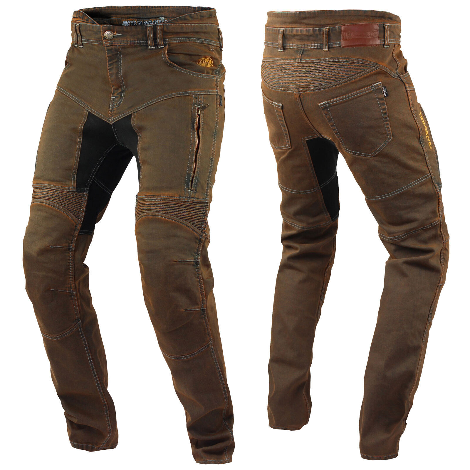 Trilobite Parado Herren Braun Slim Fit Ce Aa Motorradjeans Aramid Tüv 38/32
