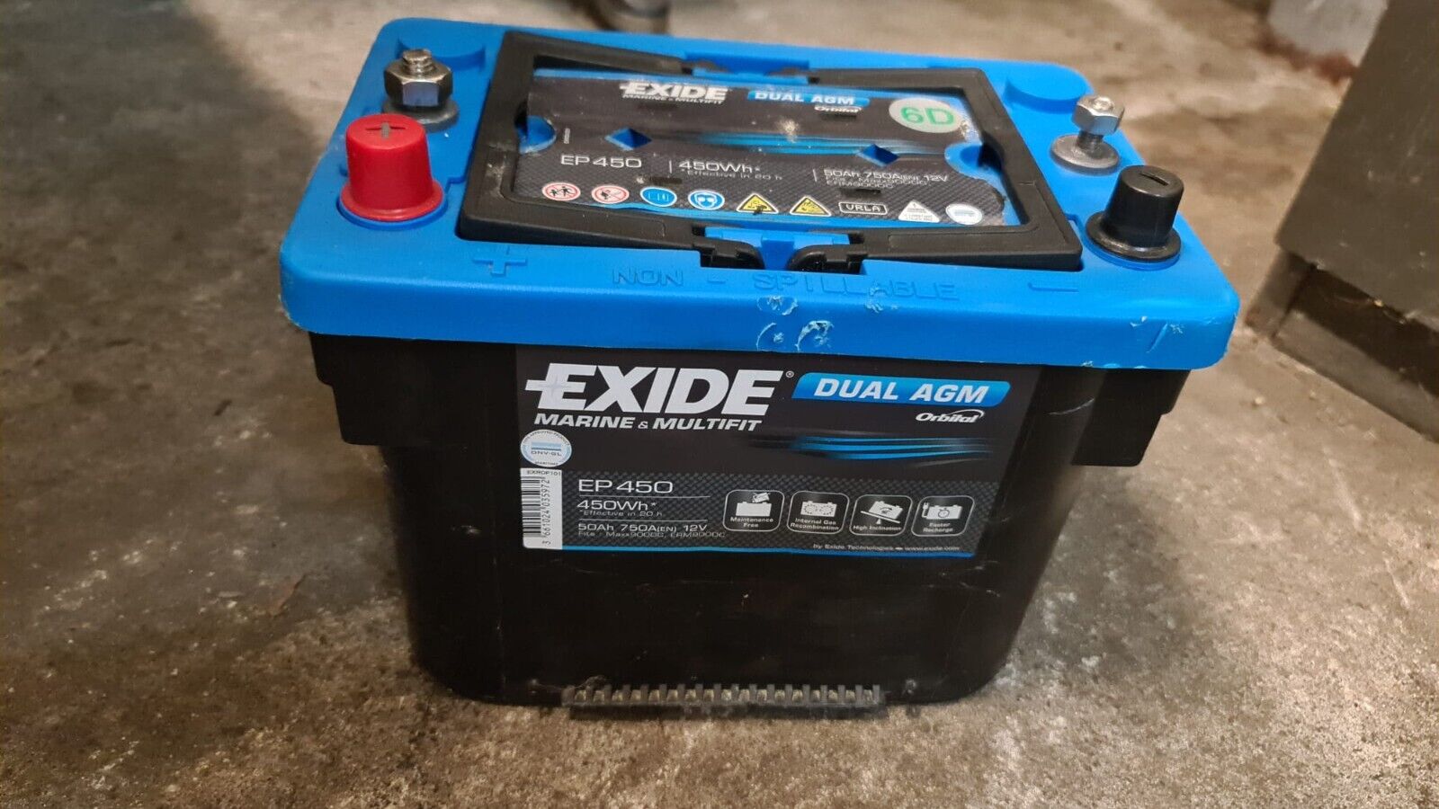 Exide Ep450 Dual Agm 12V 50Ah 750A 450Wh Starterbatterie