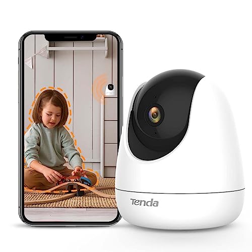 Tenda Cp6 Telecamera Wi-Fi Interno, 3Mp Baby Monitor, Wireless 360° Smart Wifi Pan/Tilt, Rilevamento Del Movimento, Visione Notturna, Audio Bidirezion