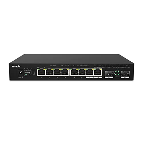 Switch Gigabit Ethernet Da 50 Porte Tenda, 48 Porte Gigabit + 2 Porte Gigabit Sfp Switch Non Gestito, Vlan, Protezione Contro I Fulmini 6 Kv, Indicato