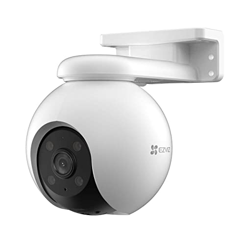 Ezviz H8 Pro 2K Telecamera Wi-Fi Per Esterni Con Obiettivo Motorizzato A 360°, Tracciamento, Visione Notturna A Colori