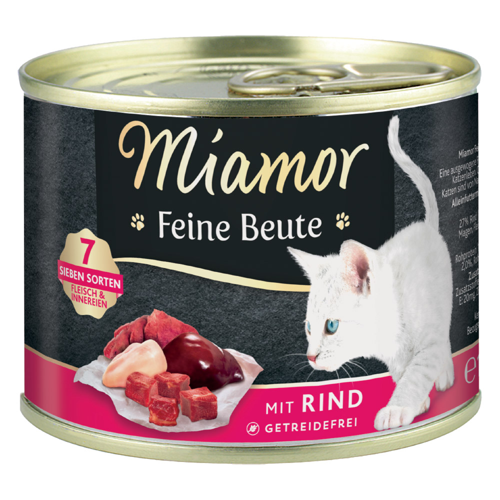 12 x 185g Rind Miamor Feine Beute Katzennassfutter