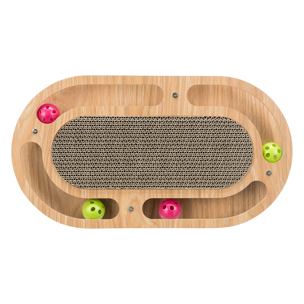 Trixie Kratzpappe mit Holzrahmen oval 46x25x4cm Katze