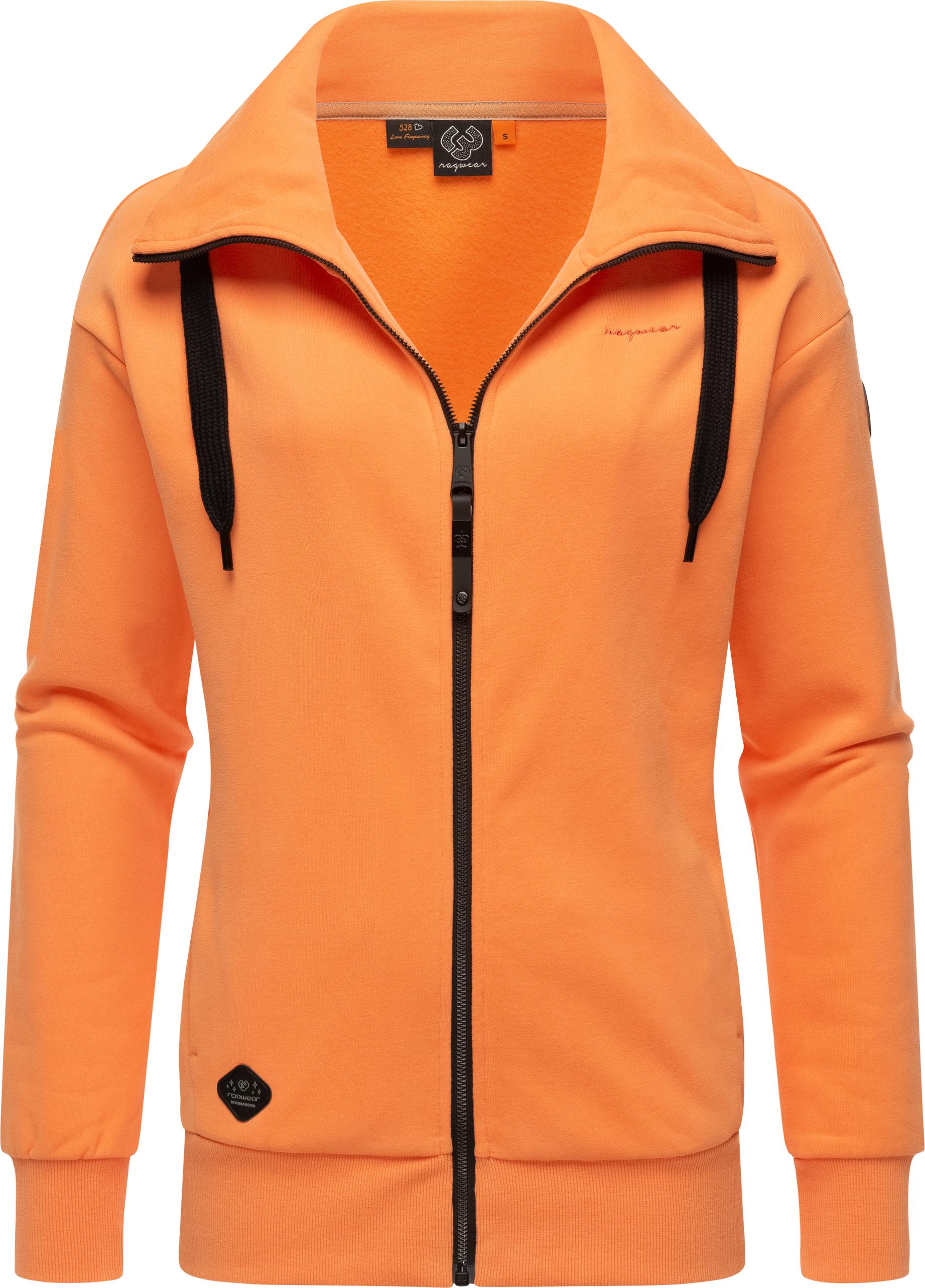 Sweatjacke RAGWEAR "Shocky" Gr. M (38), orange (papaya) Damen Sweatjacken Sweats sportliche Zip-Hoodie mit Kordeln