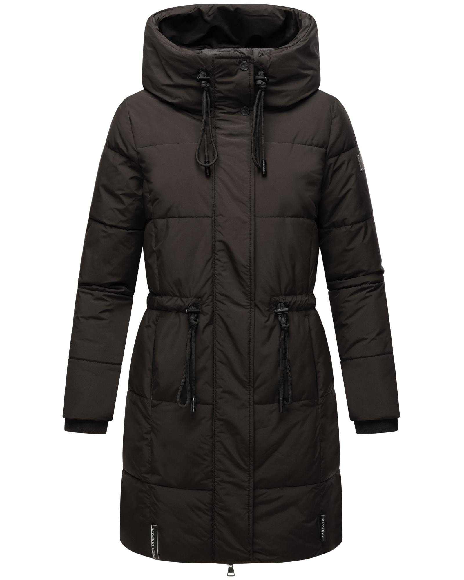 Steppmantel NAVAHOO "Zuckertatze XIV" Gr. XS (34), schwarz Damen Mäntel Übergangsmäntel Stylischer Winterparka mit verstellbarer Kapuze