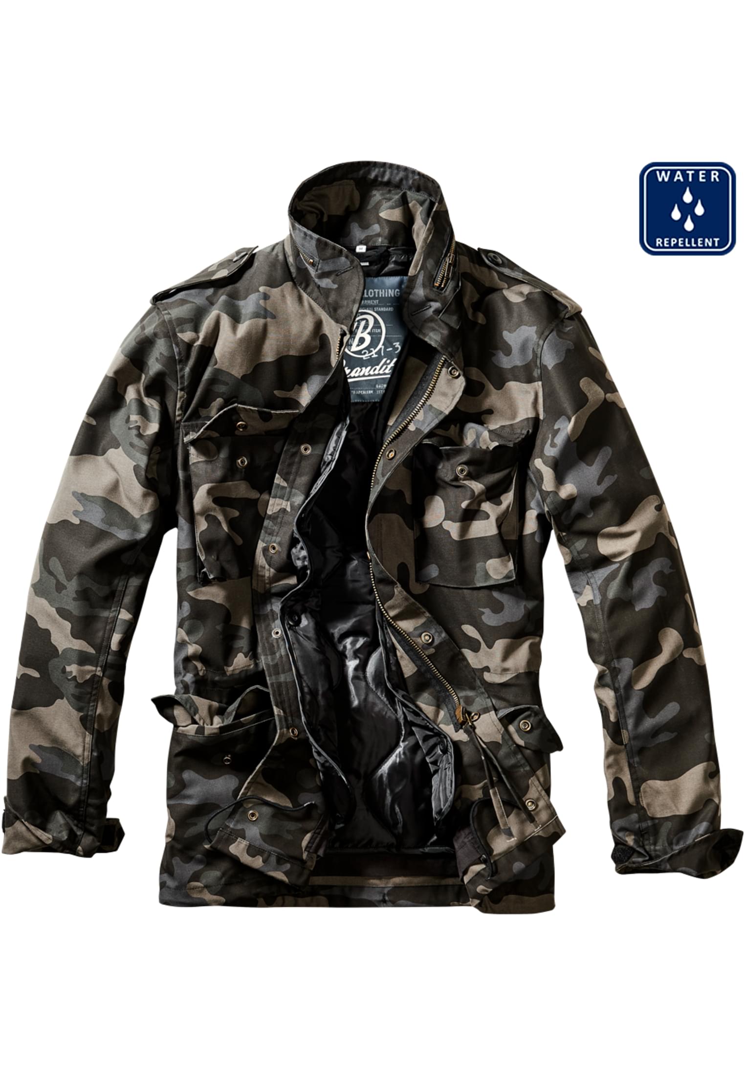 Wintermantel BRANDIT "Herren M-65 Field Jacket" Gr. 4XL, grün (darkcamo) Herren Mäntel Wintermäntel