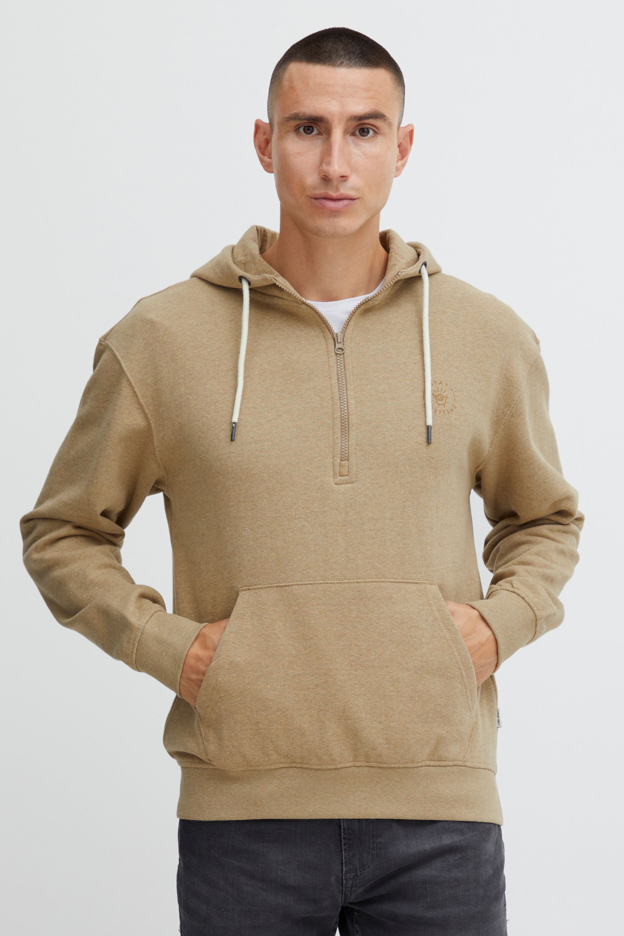 Hoodie BLEND "BLEND Sweatshirt 20714596" Gr. l, beige (crockery) Herren Sweatshirts