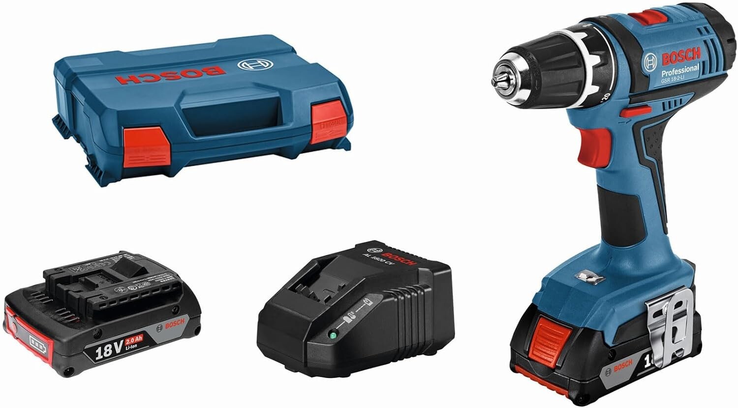 Bosch Akku-Bohrschrauber Gsr 18V-21 Inkl. 2X 2,0 Ah Akku + Ladegerät In L-Boxx