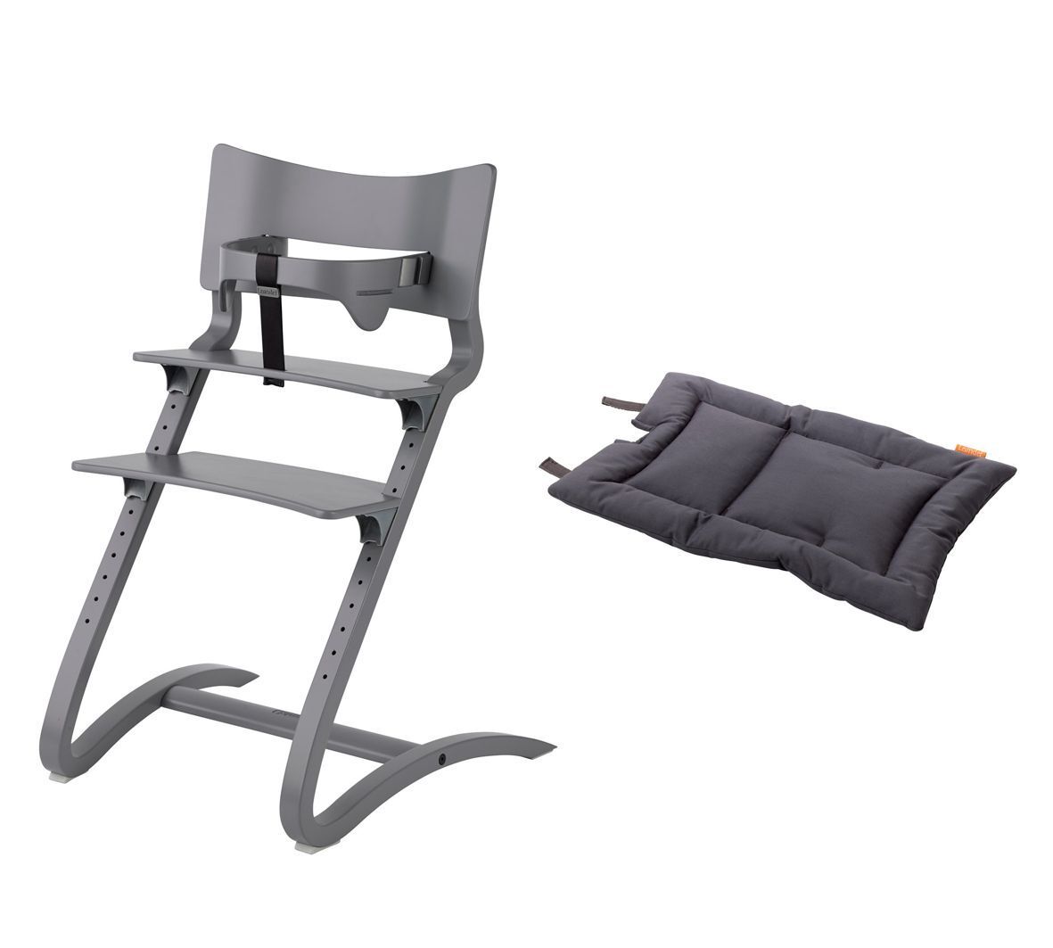 Leander Stuhl grau lackiert Babyhochstuhl Kinderstuhl + Bügel + Kissen grey