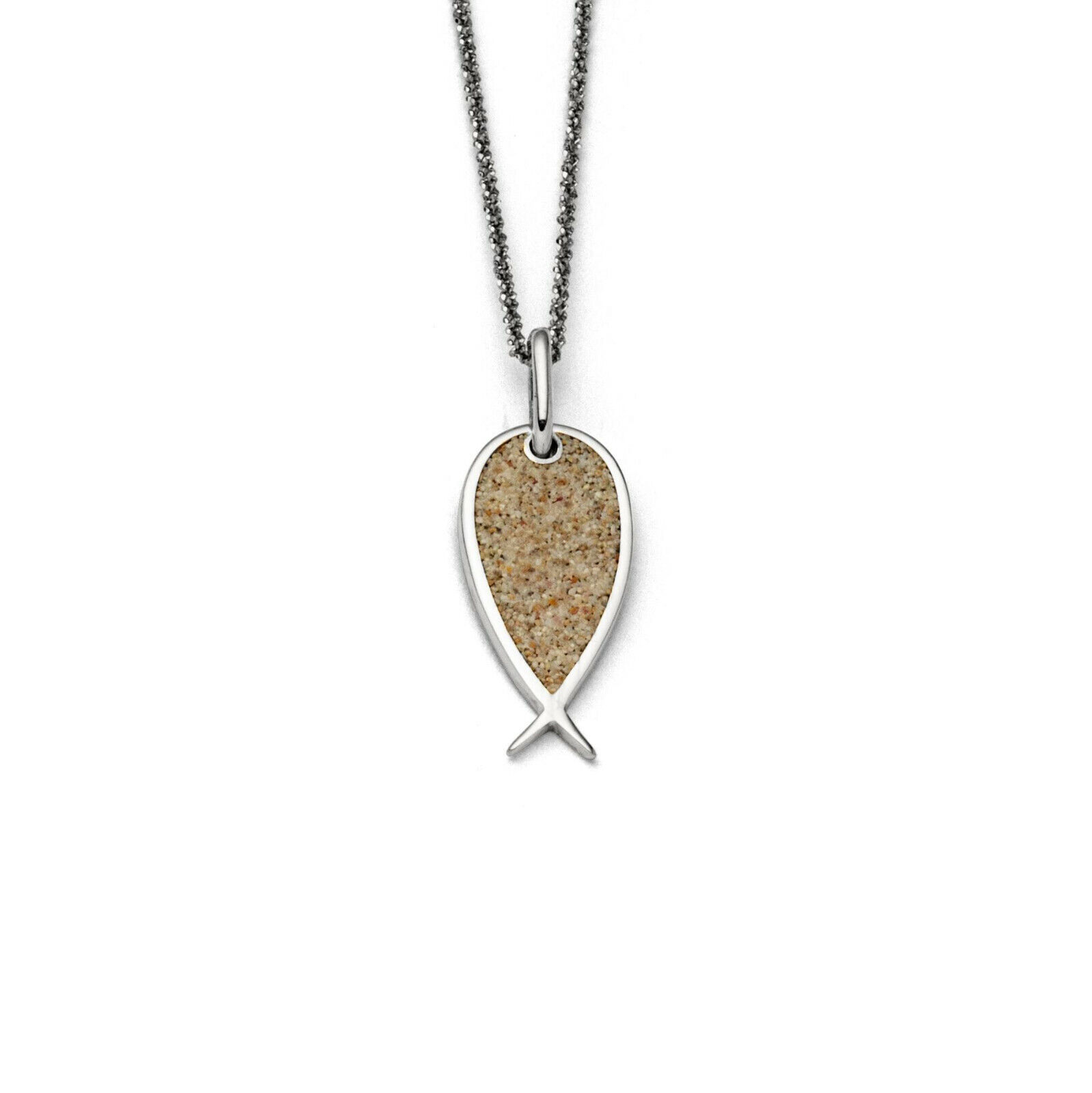 DUR Schmuck Anhänger FISCH Strandsand, Silber 925/- rhodiniert (P3783)