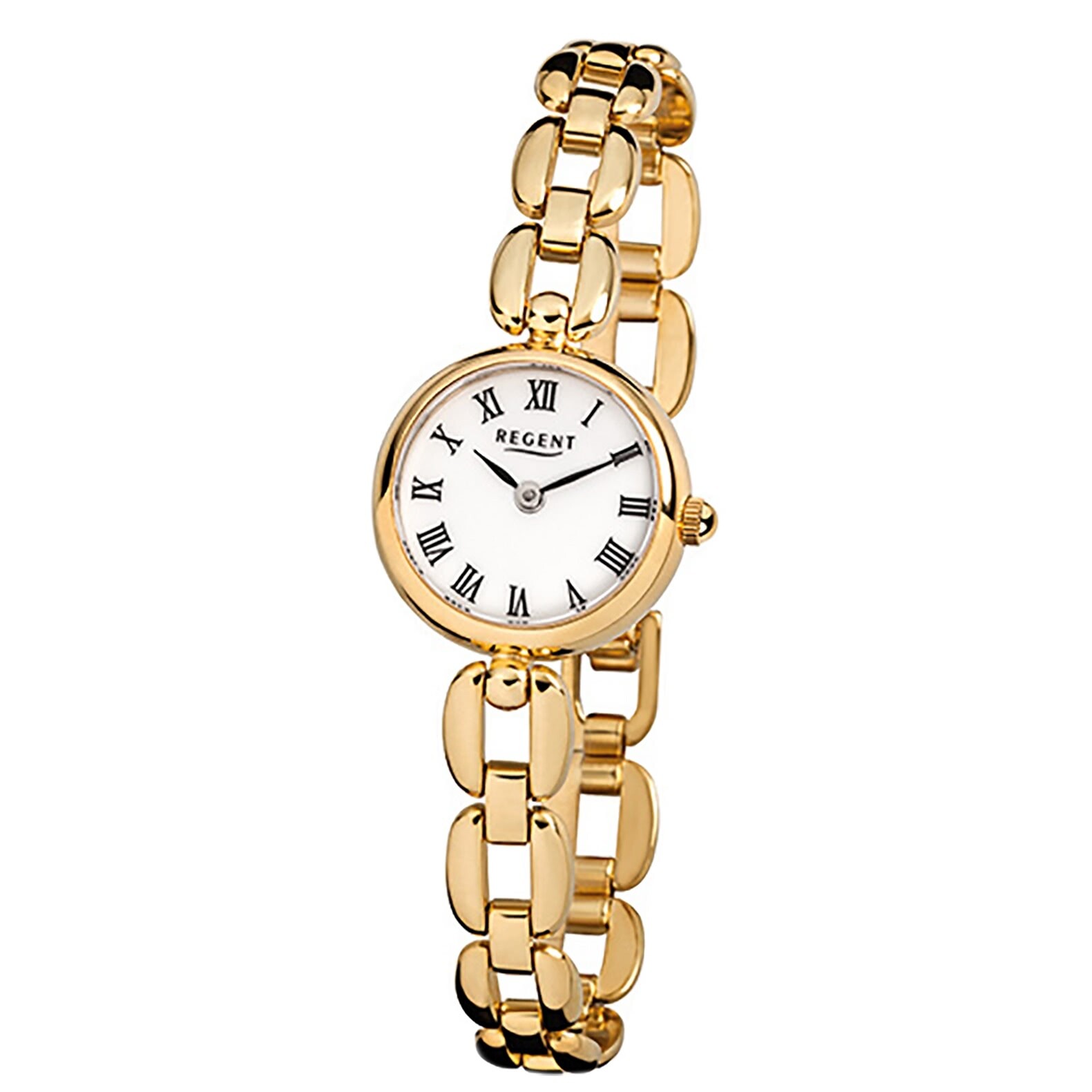 Regent Damen-Armbanduhr gold Analog F-803 Stahl-Armband URF803