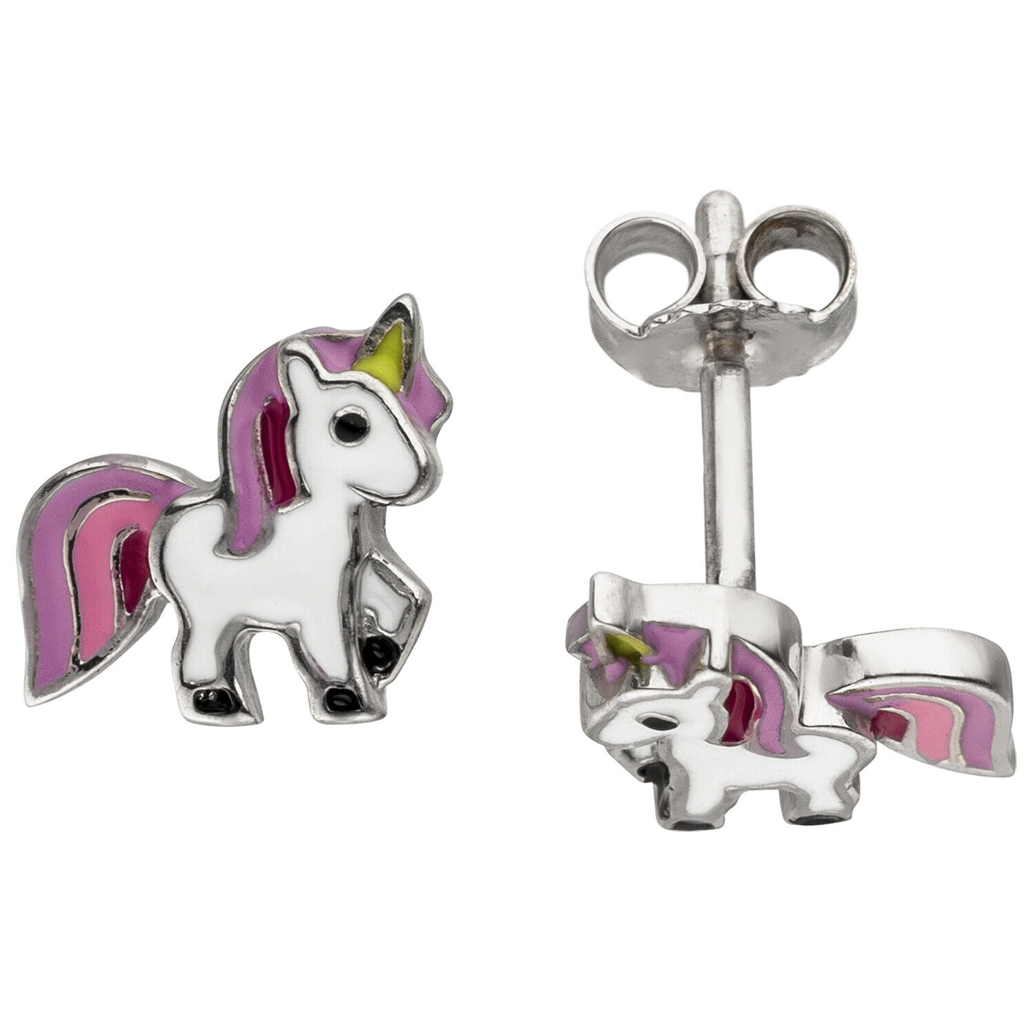 JOBO  "51861" Kinder Ohrstecker Einhorn 925 Sterling Silber Kinderohrringe