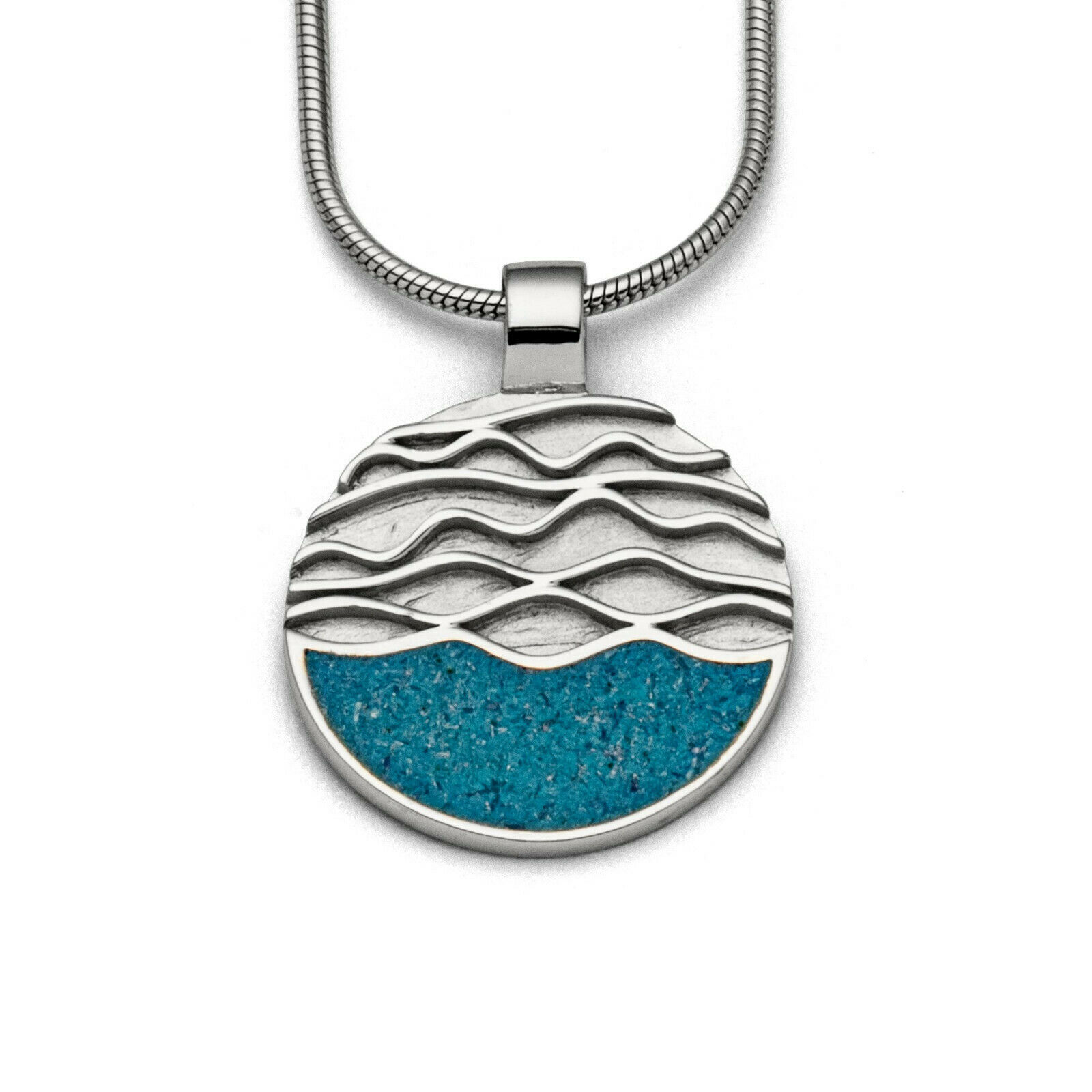 DUR Schmuck Anhänger STRANDWELLEN blauer Steinsand , Silber 925/-rhod (P3580)