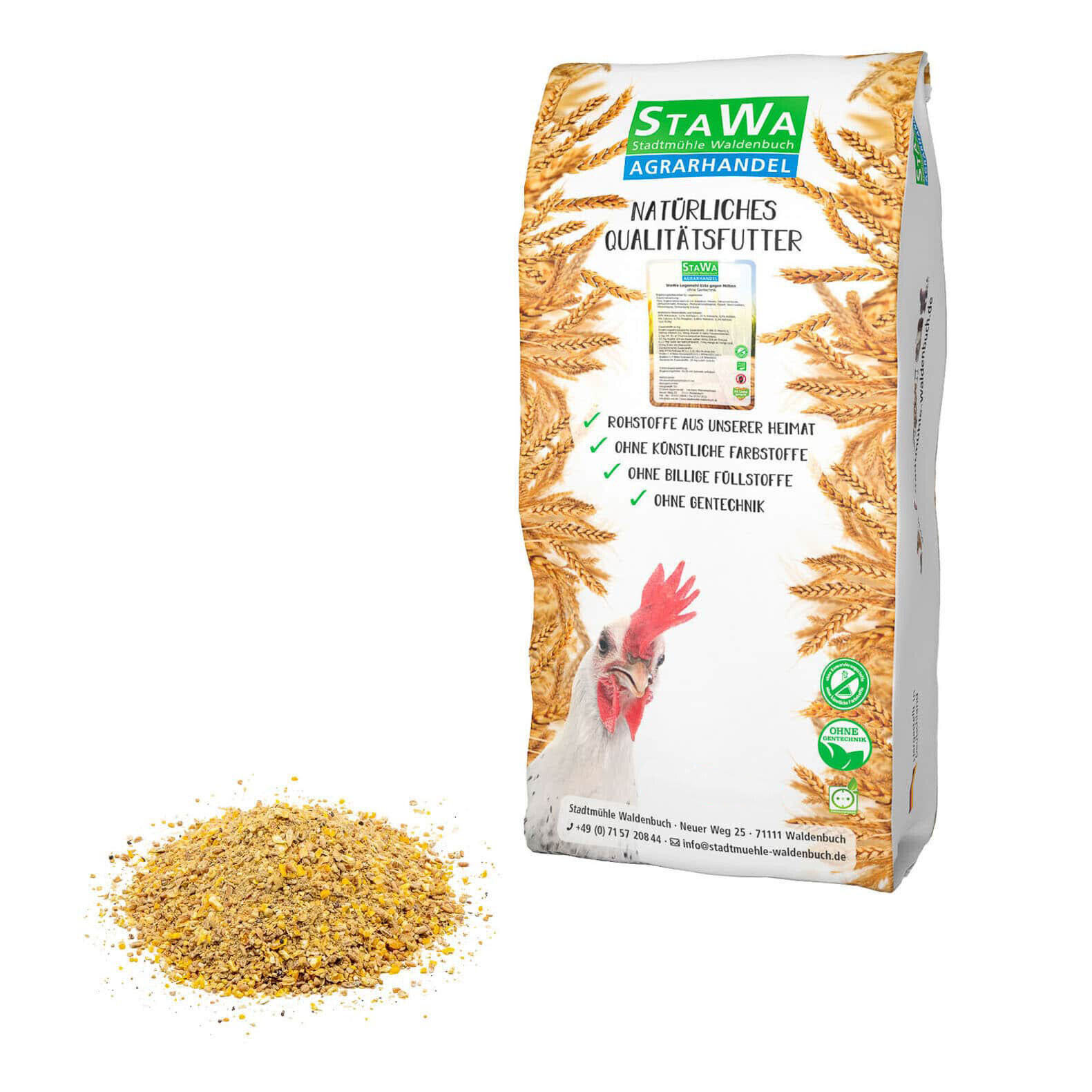 StaWa Legemehl Hühnerfutter Elite | mit natürlichem Milbe... 25 kg (1,44 € / kg)