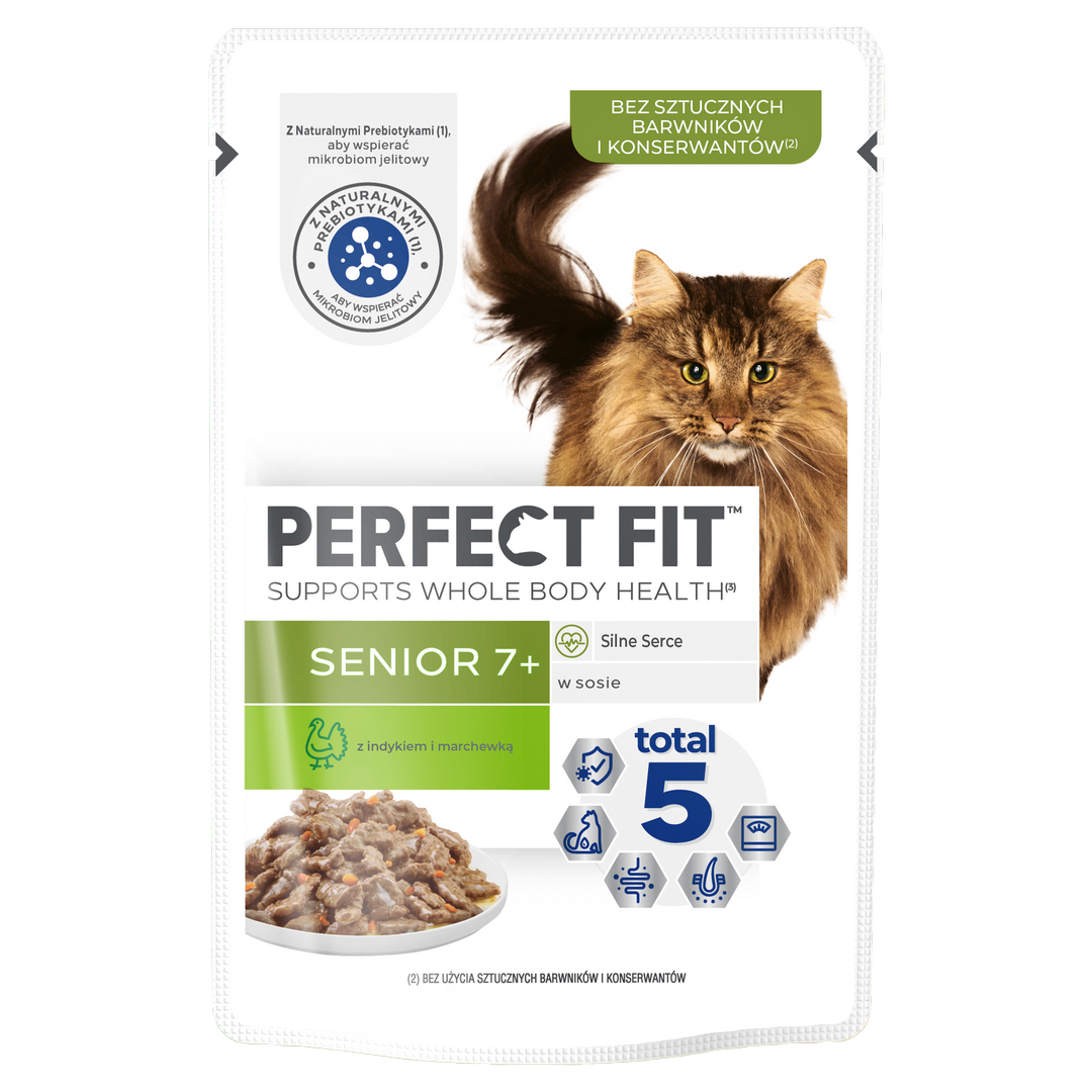 PERFECT FIT SENIOR 7+ 85 g Futter für ältere Katzen mit Truthahn in Soße