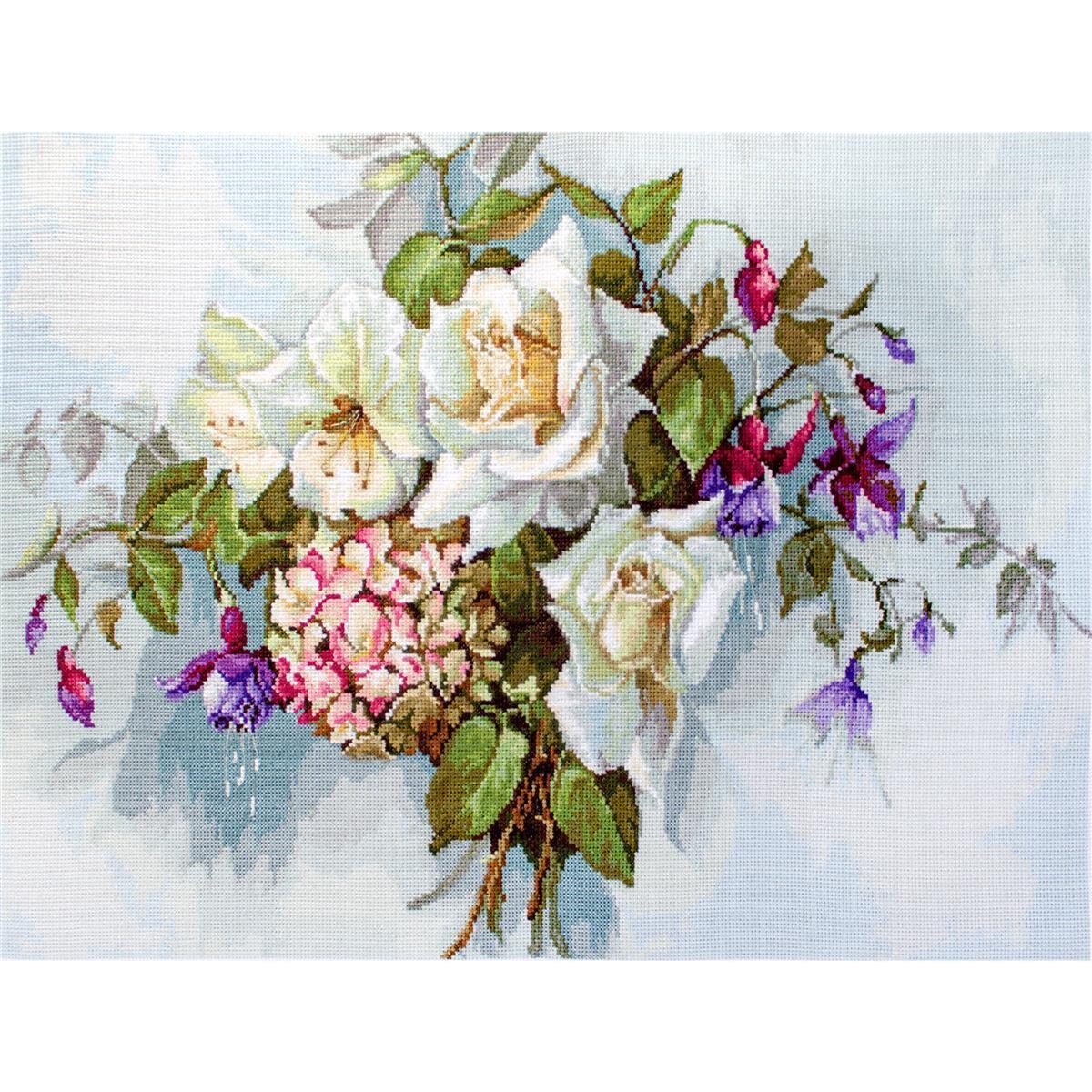 Luca-S Kreuzstichset "Strauß mit Rosen", Zählmuster, 45,5x30cm