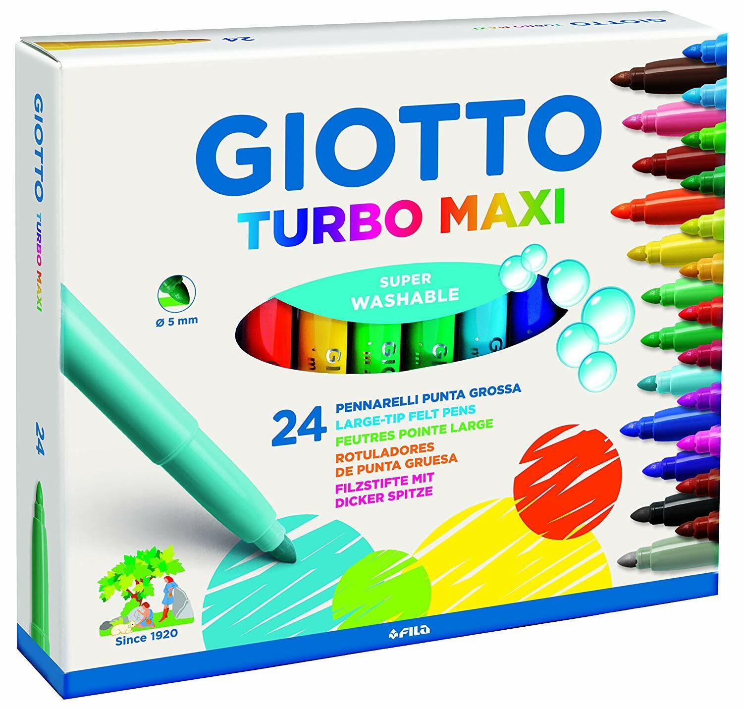 Giotto Turbo Maxi 24 Filzstifte Spitze Groß Super Waschbar 4550.00-nuovo-italia