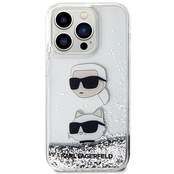 Karl Lagerfeld iPhone 14 Pro Hülle Cover Case Glitter Karl Choupette Head