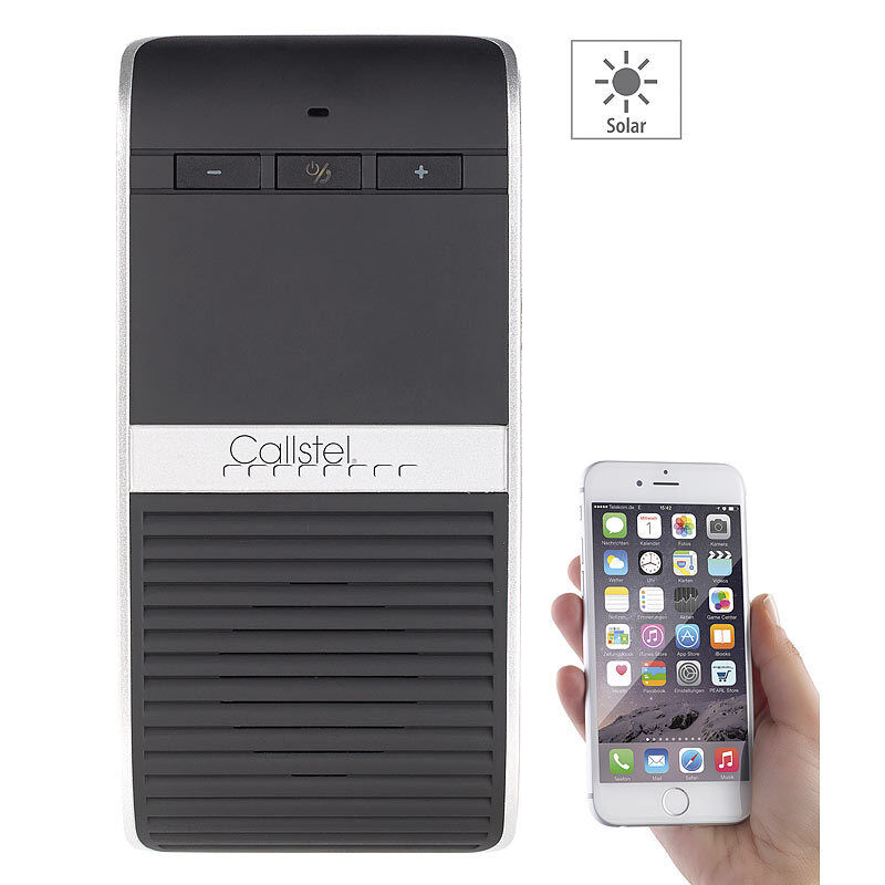 Callstel Solar-Kfz-Freispechsystem, kabellos, Bluetooth 4.0, Multipoint, DSP
