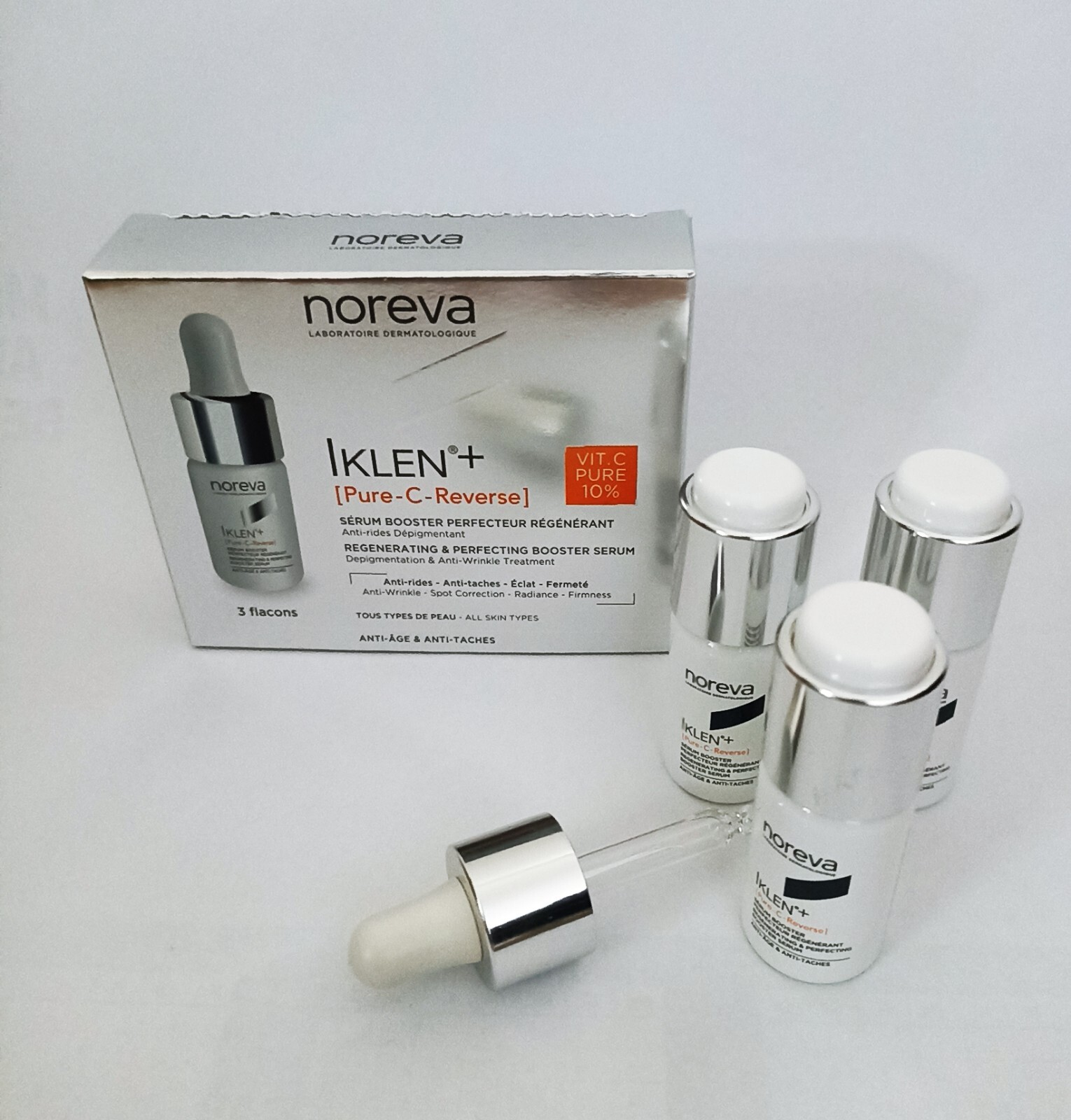 NOREVA IKLEN+ PURE-C Serum Booster, 3 x 8ml Anti Taches, Anti Dark Spot