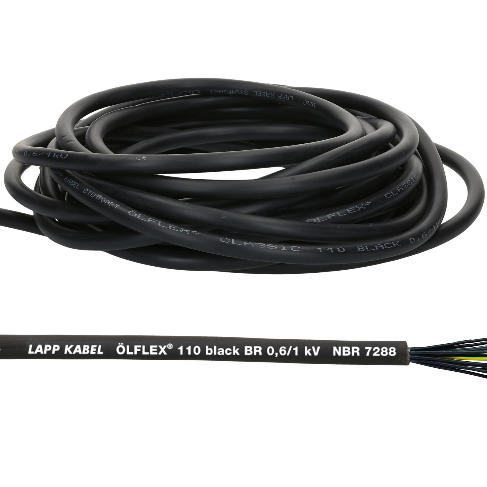 10 Meter Lapp 1120269 ÖLFLEX CLASSIC 110 Black 0,6/1kV 4G1 Leitung Kabel Litze