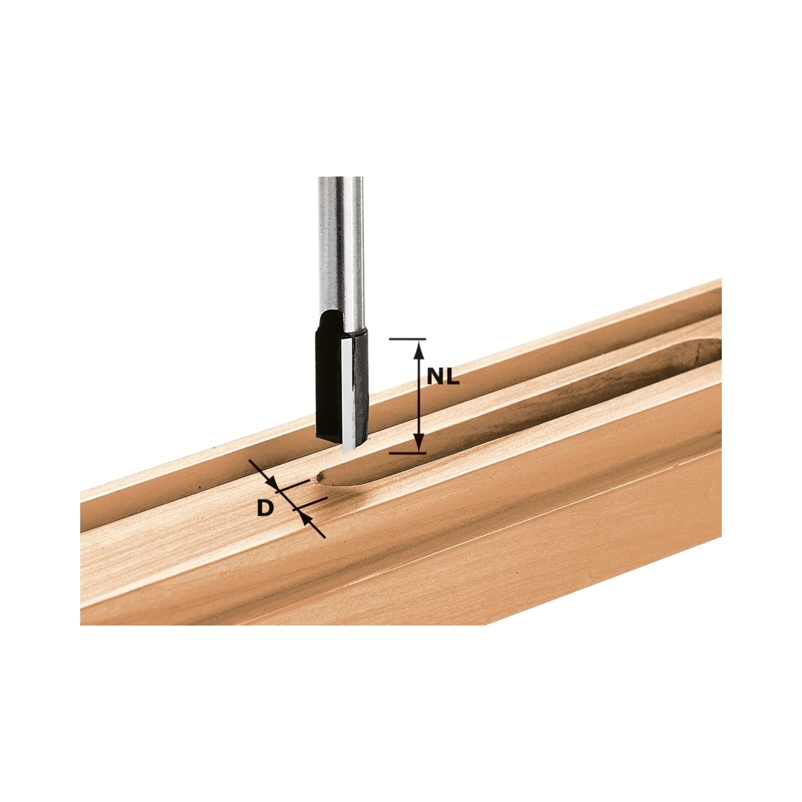 Festool HW S8 D25/20 Nutfräser 25 x 20 x 60 x 8 mm ( 490975 ) für Oberfräse