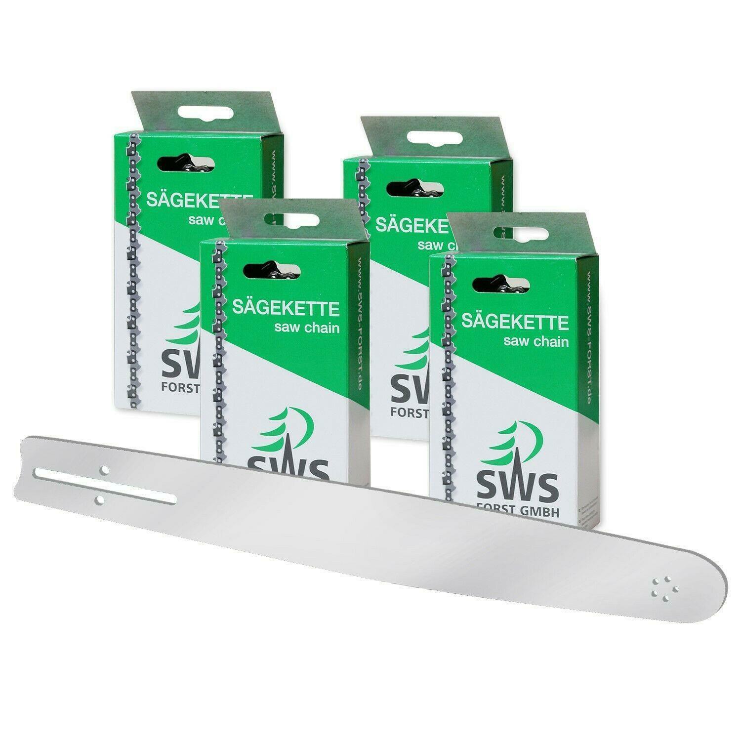 38cm SWS Forst Schwert Set 4 VM Sägeketten 3/8 56TG 1,5mm p.f. Husqvarna 77