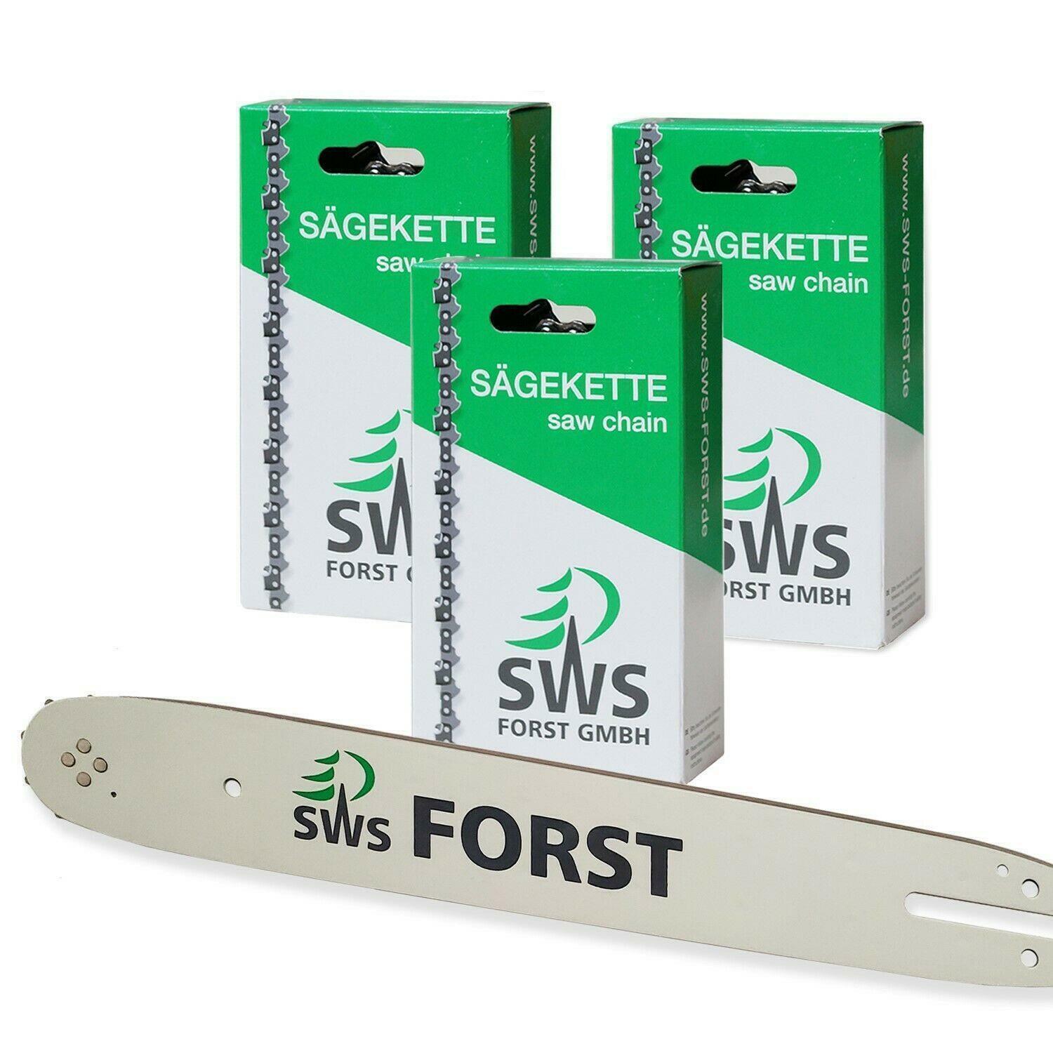38cm SWS Forst Schwert mit 3 VM Sägeketten 325 1,5mm 64TG p.f. Husqvarna 445e