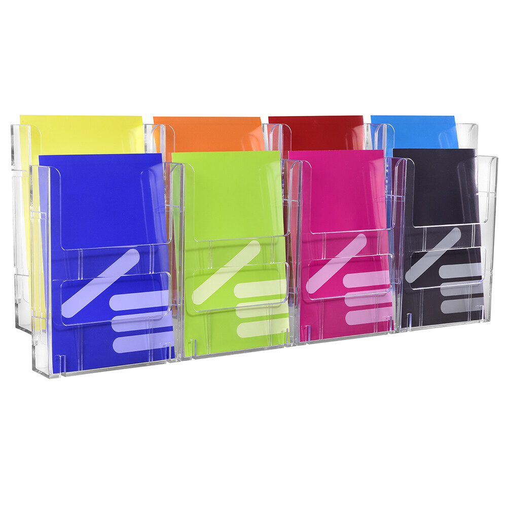 8-Fach DIN A5 Wandprospekthalter / Wanddisplay / Flyerhalter / Display