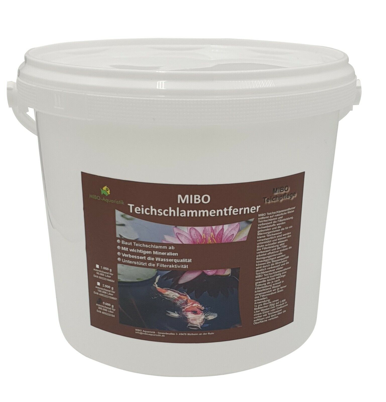 (7,50€/kg) MIBO Teichschlammentferner 5 kg Teichpflege Teichschlamm Gartenteich