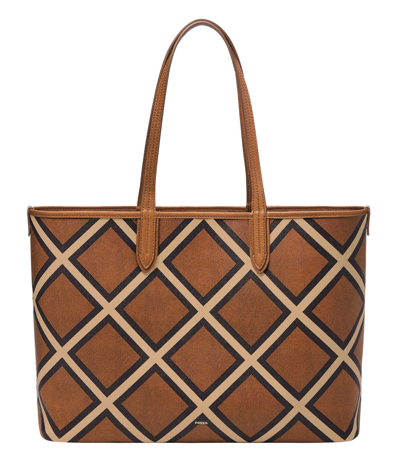 FOSSIL Williamson Tote Bag Schultertasche Shopper Tasche Brown Patchwork Neu