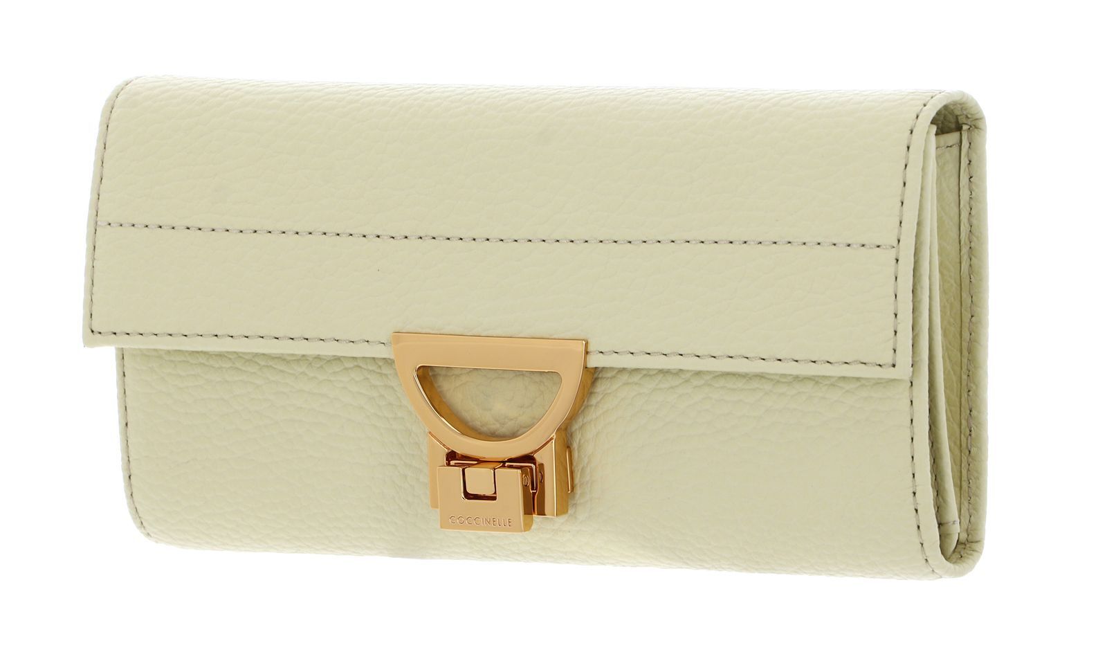 COCCINELLE Arlettis Wallet Grained Leather Geldbörse Lime Wash hellgelb Neu
