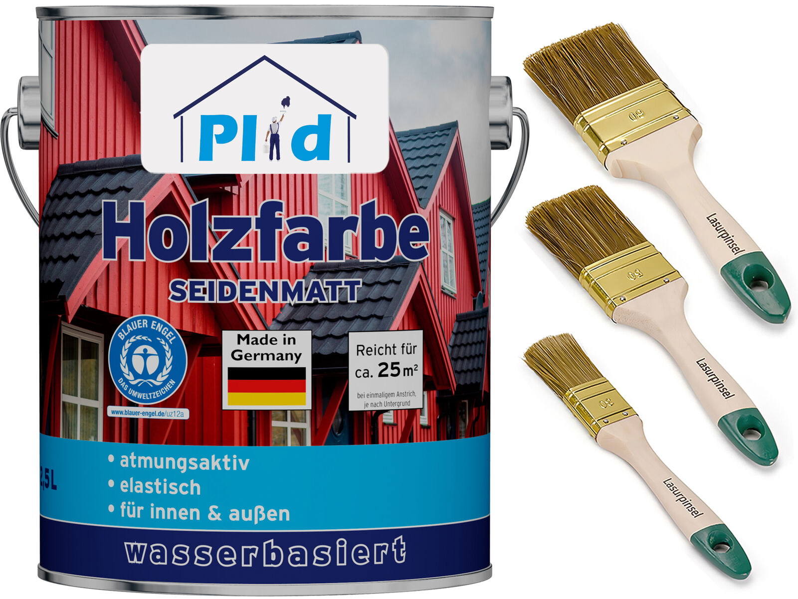 Holzfarbe Holzlack Farbe für Holz Landhausfarbe Dauerschutzfarbe Moosgrün