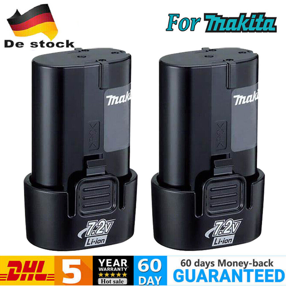 2x Für Makita BL7010 Werkzeug-Akku 7.2V 4800mAh 198000-3 BL0715 194356-2 ML704