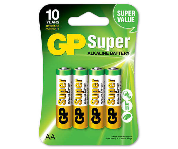 4891199216763 BATERIA SUPER ALKALINE AA LR6 1.5V 4 SZTUKI GP BATTERY