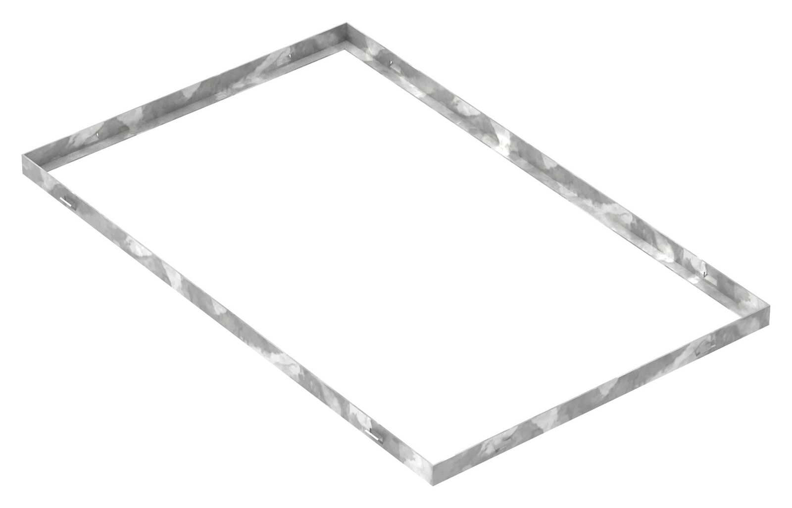 Zarge Stahl 500x800x28 mm Gitterrosthöhe 25 mm S235JR (St37-2), bandverzinkt