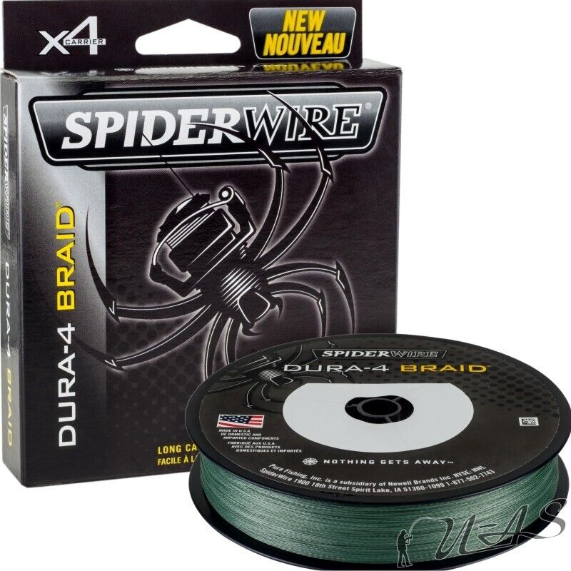 Spiderwire Dura 4 Braid 300M 0.35mm 35.0Kg Moos Grün Geflochtene Angelschnur Kva