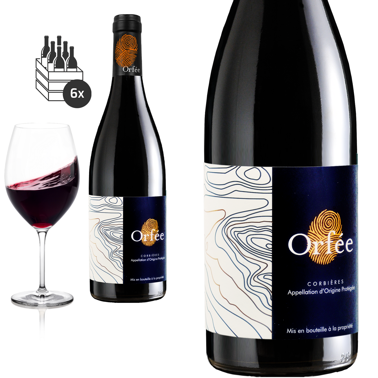 6er Karton  2018 Corbières rouge Cuvée Orfée Celliers d'Orfée - Ornaisons - Rotw