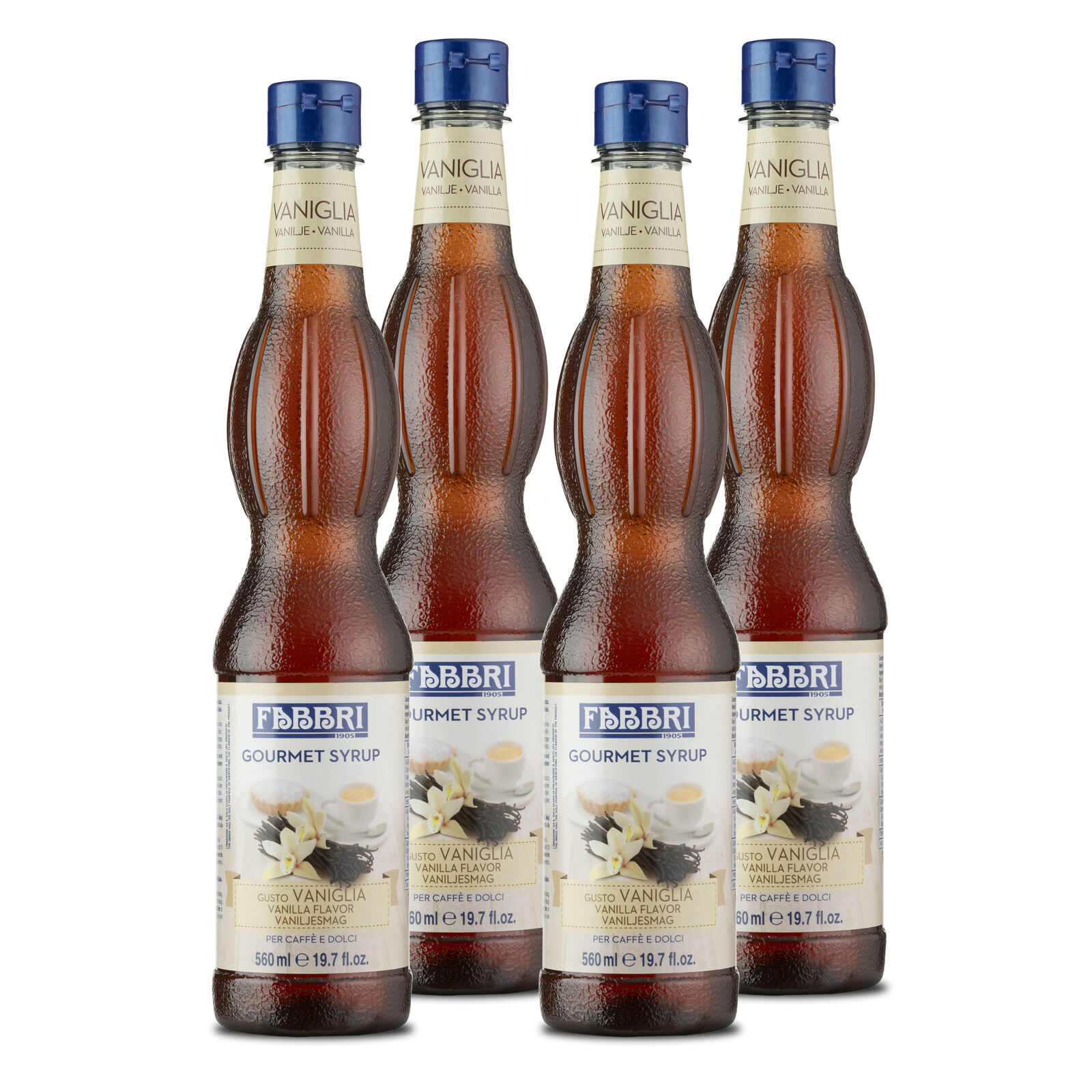 Food-United Vanille-Sirup 4x560ml Flasche FABBRI Gourmet sciroppo di vaniglia