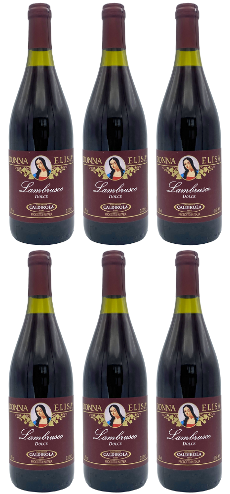 Lambrusco Donna Elisa 6x 0,75l Caldirola | Italienischer Roter Perlwein