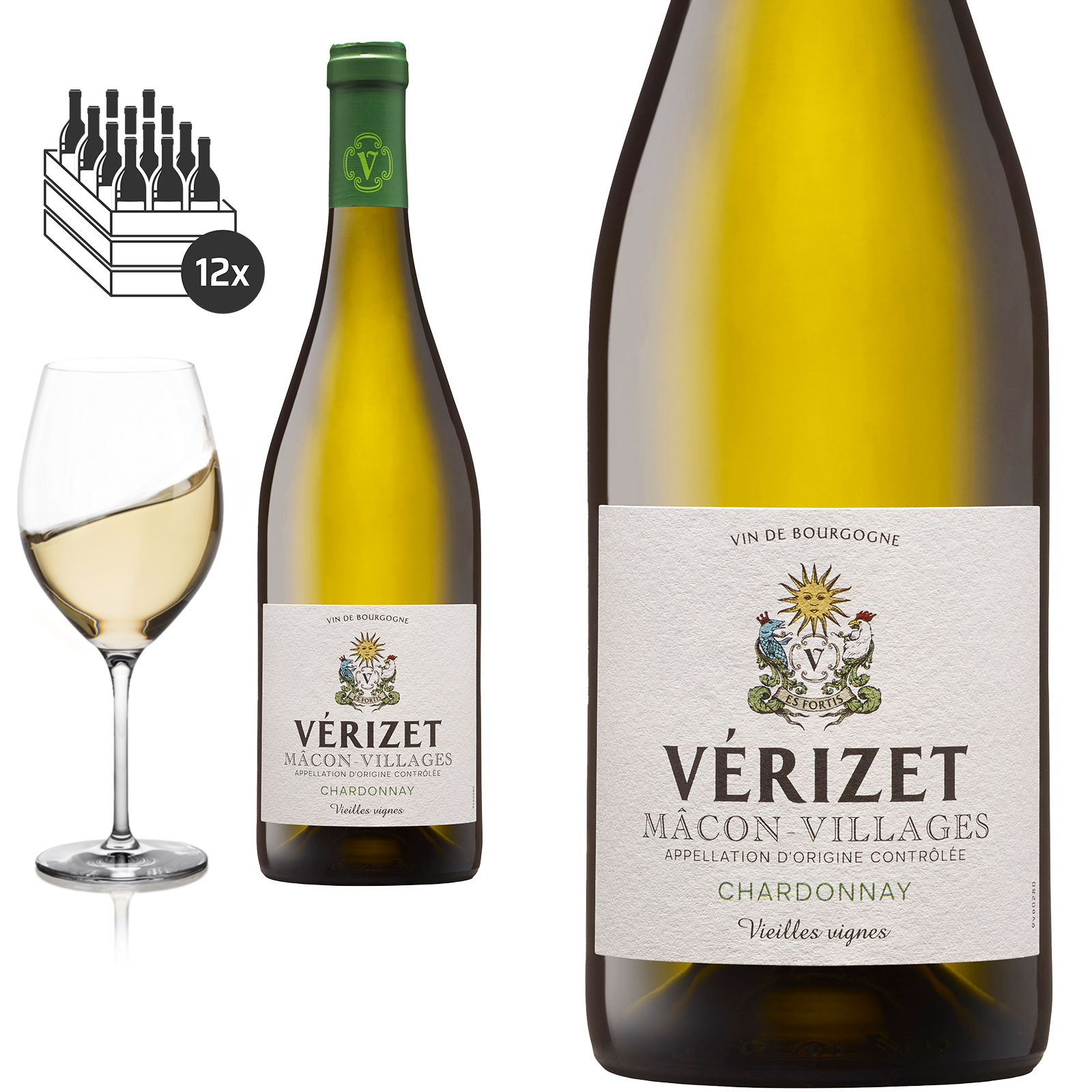 12er Karton 2021 Macon Villages Vieilles Vignes VERIZET Chardonnay Cave de Vire