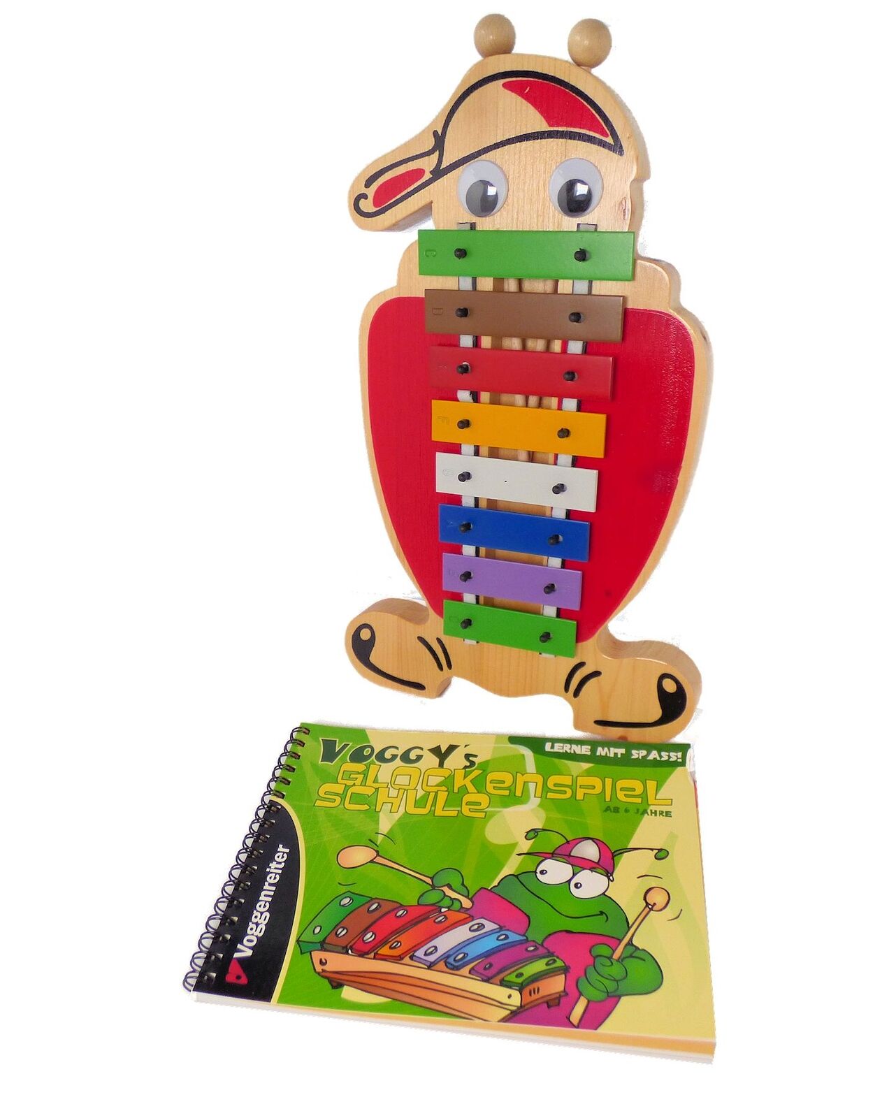 Voggenreiter® Voggy´s Glockenspiel - Set aus Massivholz 8 Klangplatten mit CD