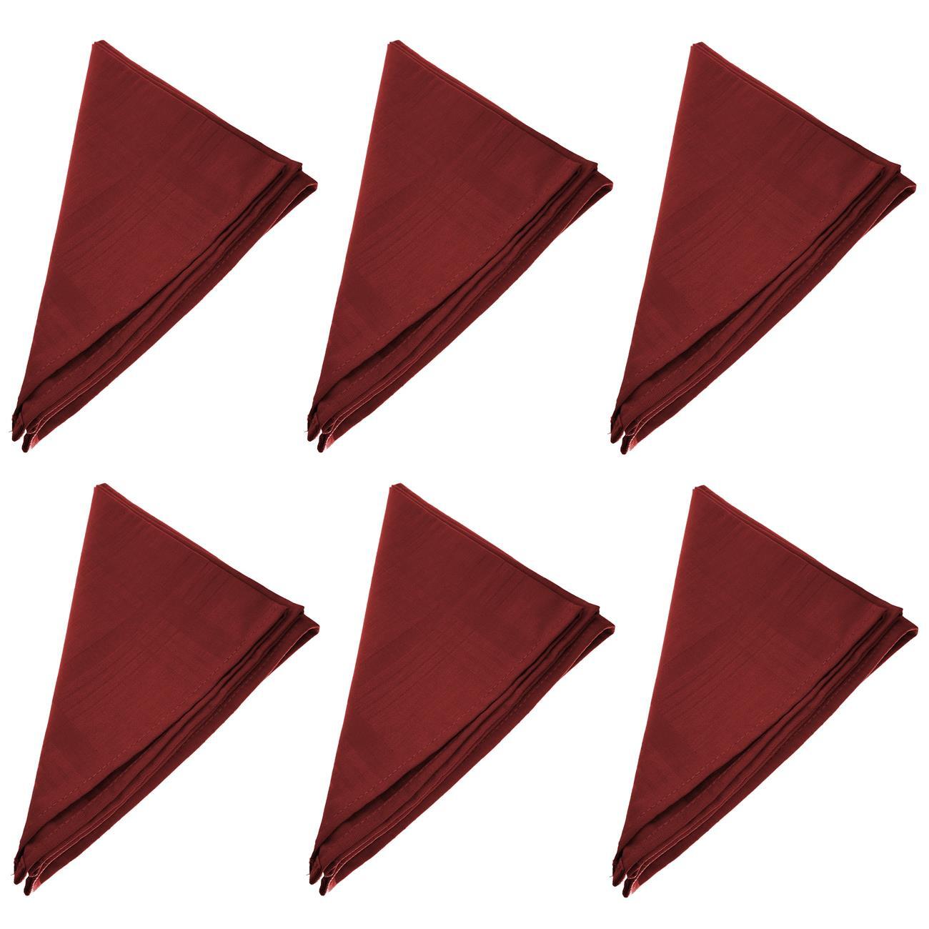 6er Pack Stoffservietten 44cm x 44cm aus 100% Baumwolle in Weinrot / Burgund